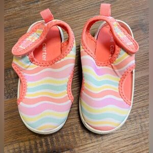 Carter's Baby / Toddler Pink Multicolor Wave Water Shoes Size 5
